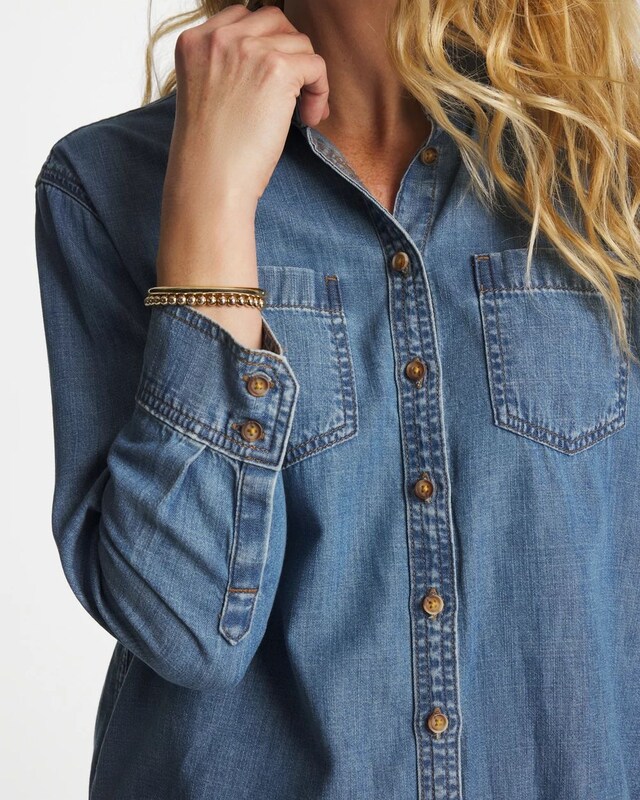Classic Collared Tencel Shirt - image 4